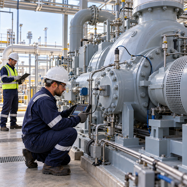 Automation engineer connecting pipeline instrumentation to an industrial control cabinet