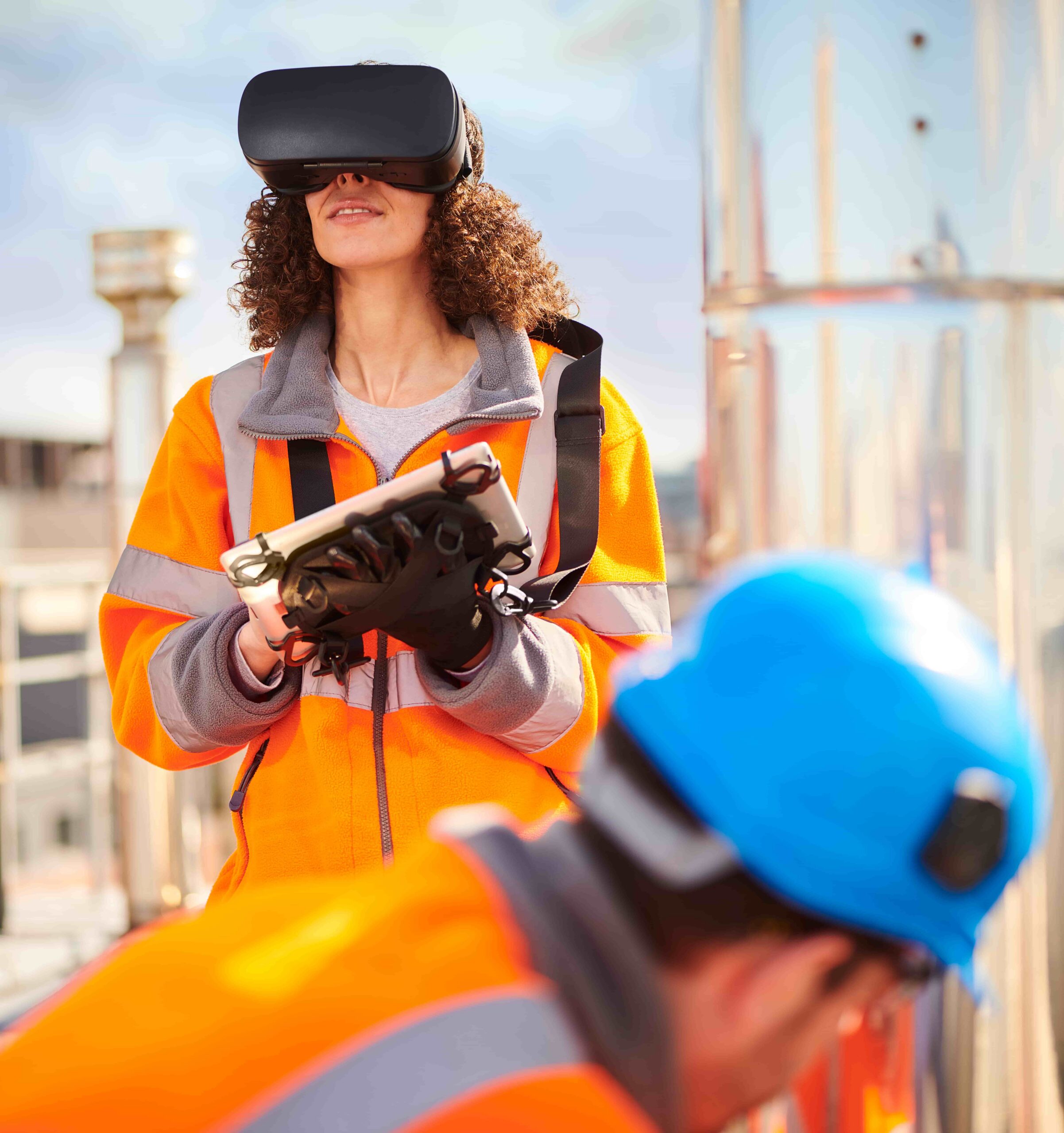 a female worker within AR/VR-assisted field operations