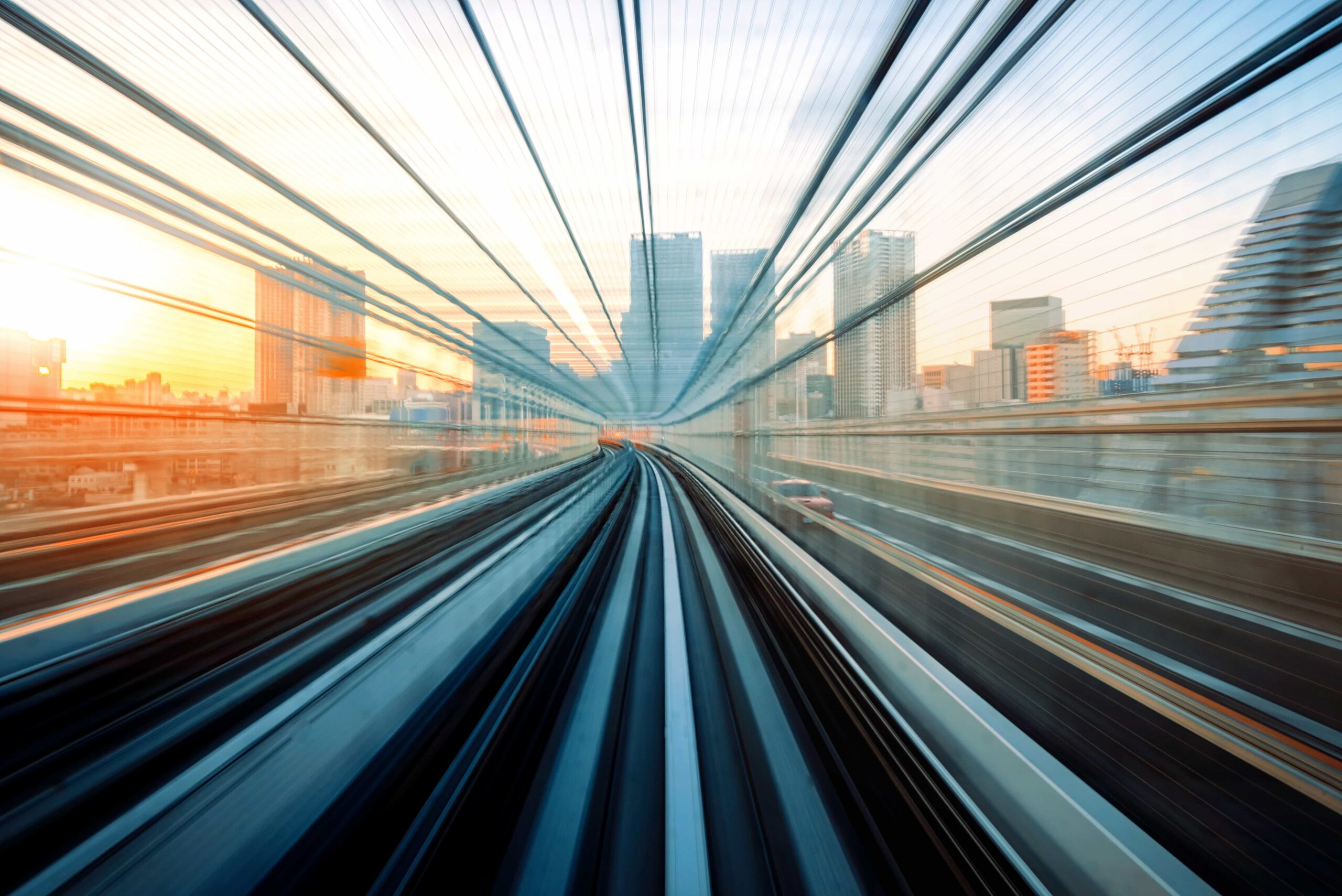 light trail from a high-speed vehicle