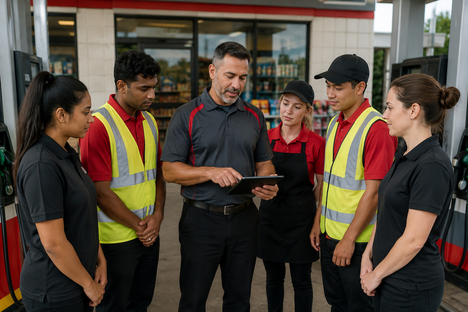 Service station onboarding workforce