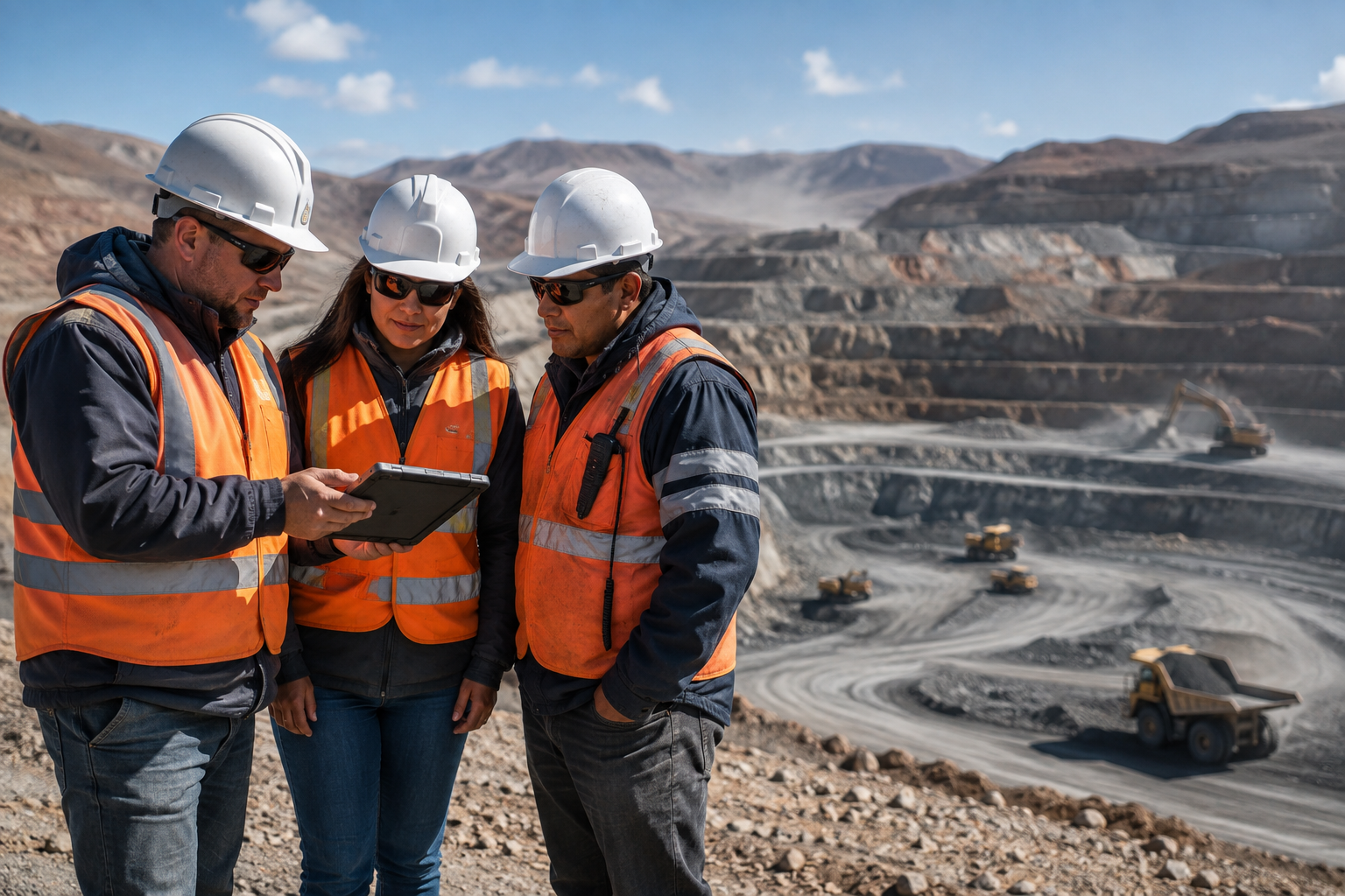 Mining team using digital connectivity to improve safety, operational intelligence and autonomous mining operations.