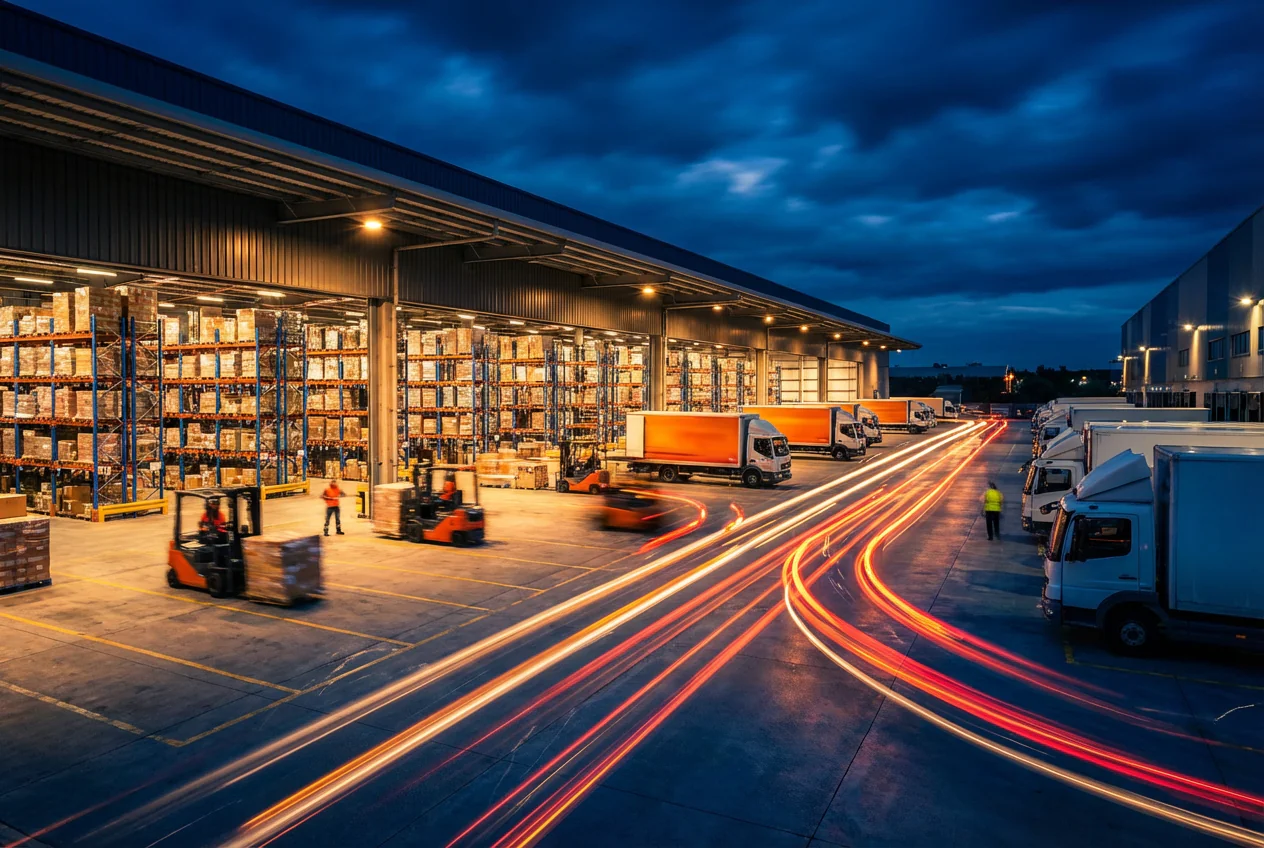 Connected logistics hub illustrating scalable Private LTE and 5G connectivity for distributed utility assets