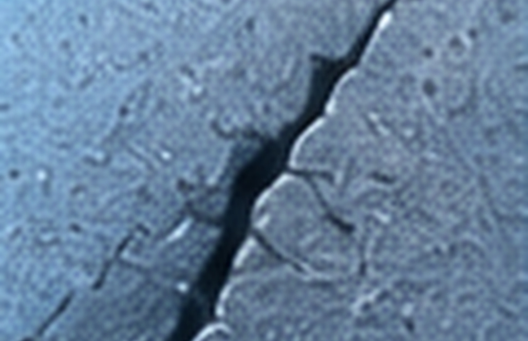 Close view of a surface crack on a wind turbine blade, representing the detailed inspection evidence that engineering and maintenance teams need to manage and trace.