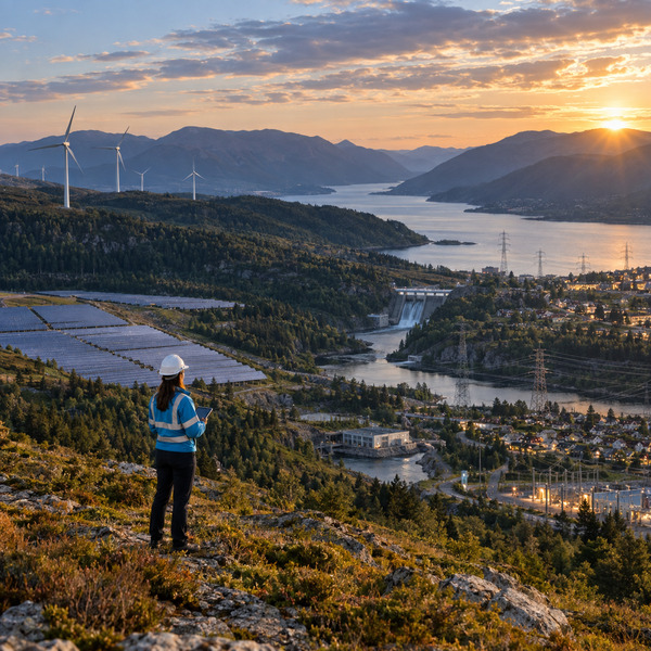 Utility programme lead overlooking a territory with wind, solar, hydro, transmission and local distribution assets.