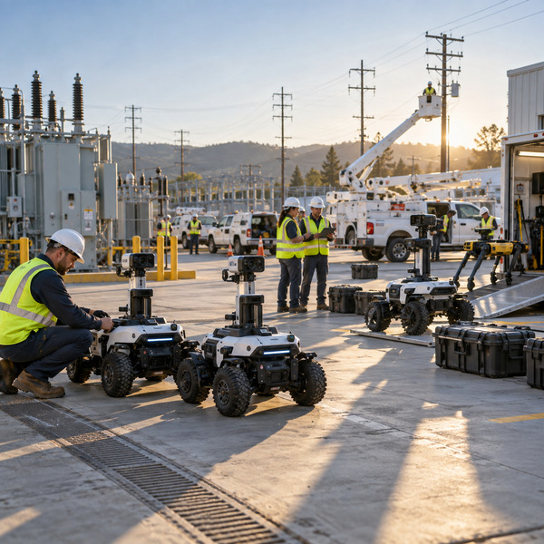 Autonomous inspection units deployed across utility network assets, representing scalable field operations