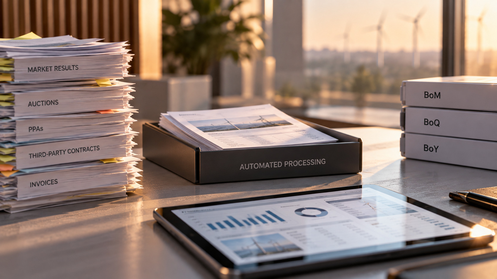 Energy market data, forecasts and financial records organised to support automated settlement, accruals, reconciliation and forward planning.