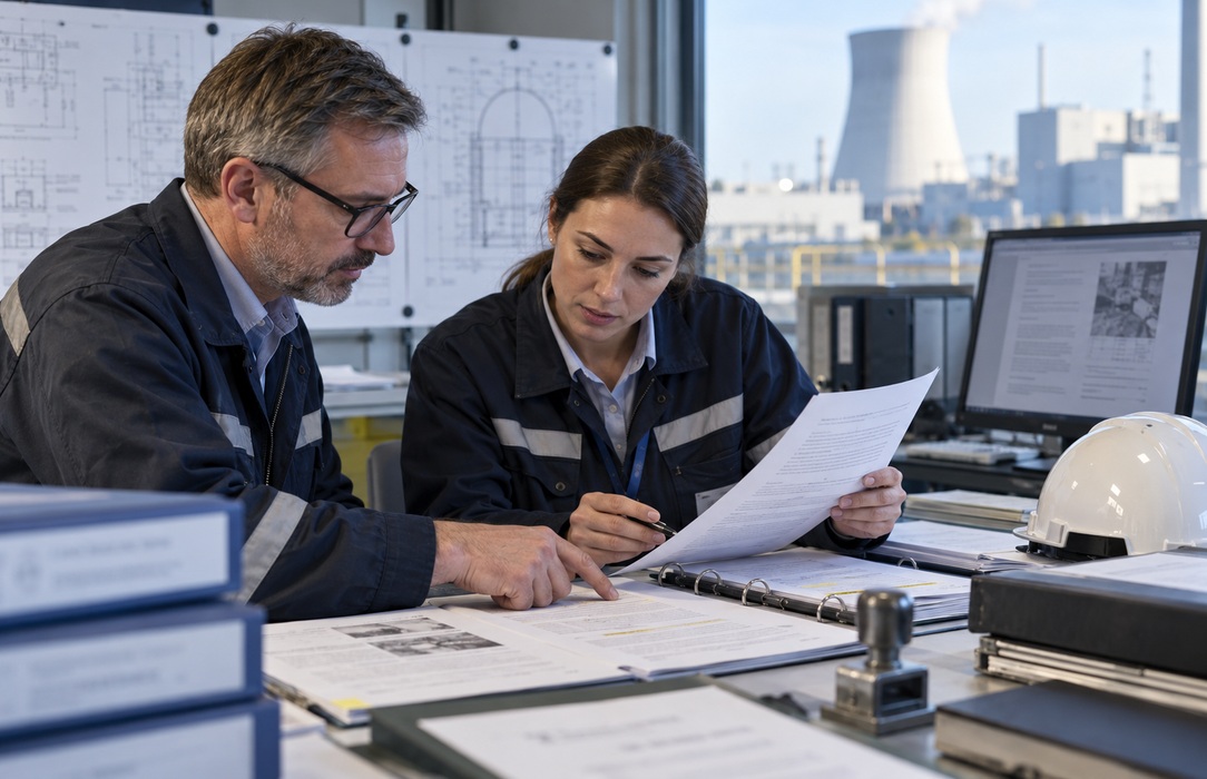 Documentation owner and operations specialist checking generated answers against nuclear plant source materials.