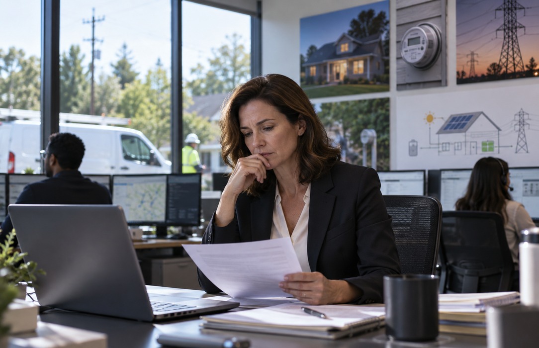 Customer experience leader reviews late-arriving satisfaction signals in an energy retail operations setting.