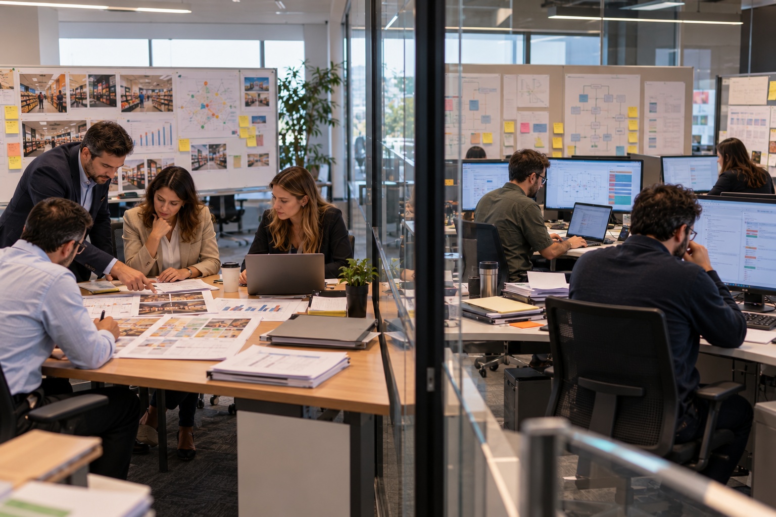 Retail business and IT teams working separately on different priorities, showing limited alignment between commercial needs and technology planning.