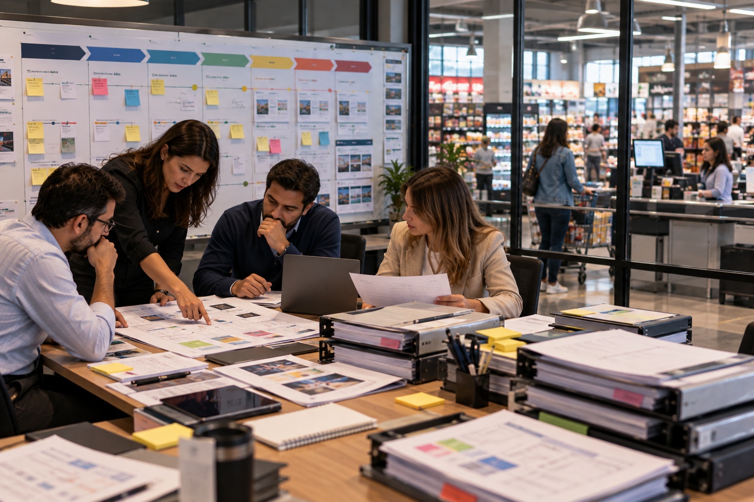 Retail business and IT teams working through a lengthy delivery process while a requested solution remains pending before reaching stores and digital channels.
