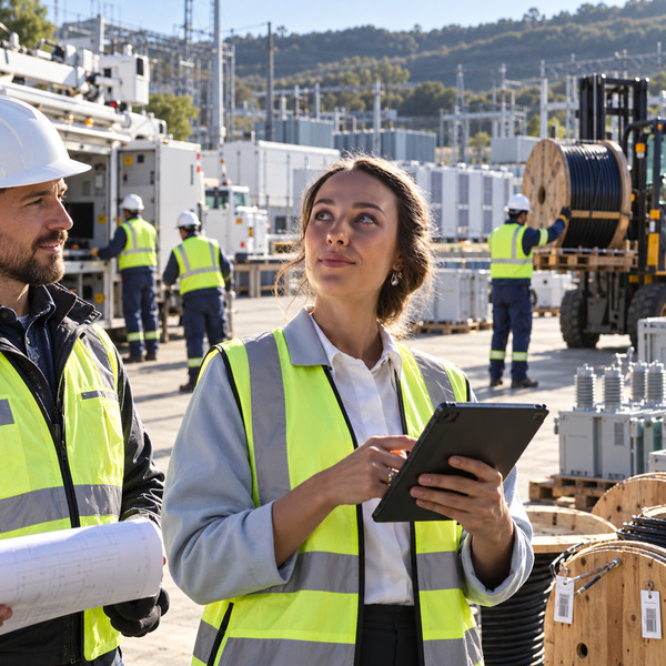 Field and operations teams coordinating rollout of connected utility capabilities across renewable generation and distribution assets.