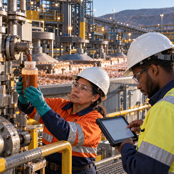 Plant Team Reconciling a Slurry Sample with Process Data