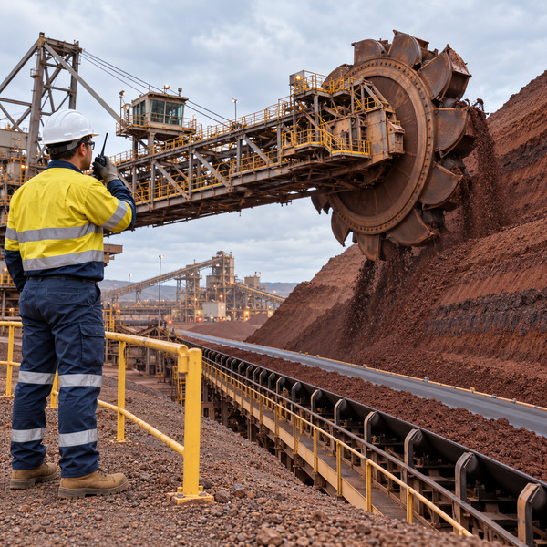 Field Supervisor Coordinating Stockpile Reclaim Operations