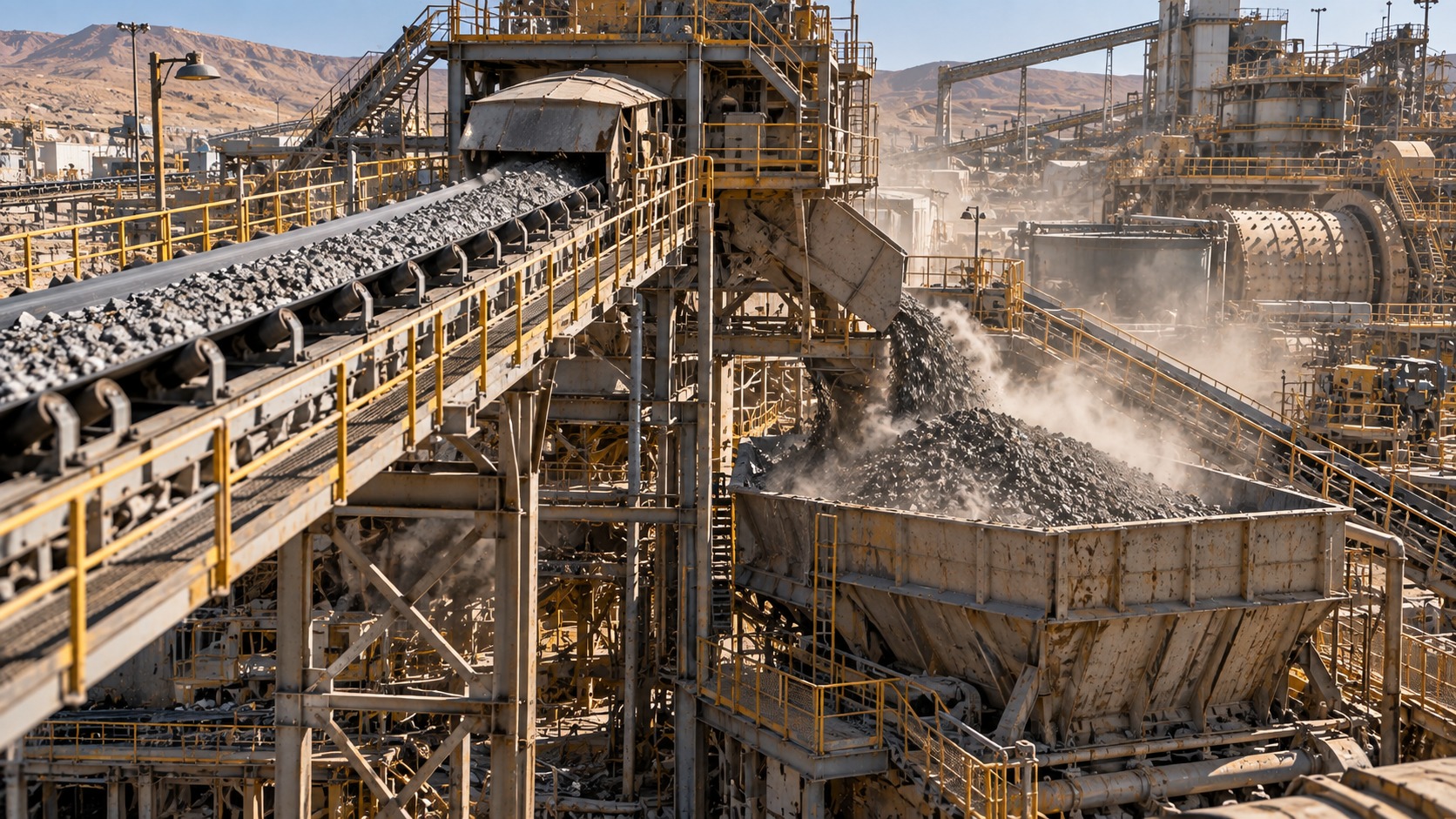 Ore Handling and Processing Throughput in a Mining Concentrator