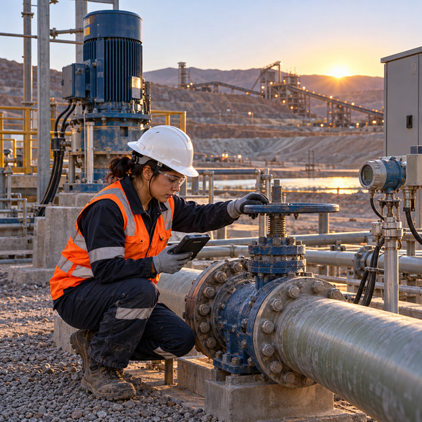 Valve Check at a Mine Water-Transfer Station