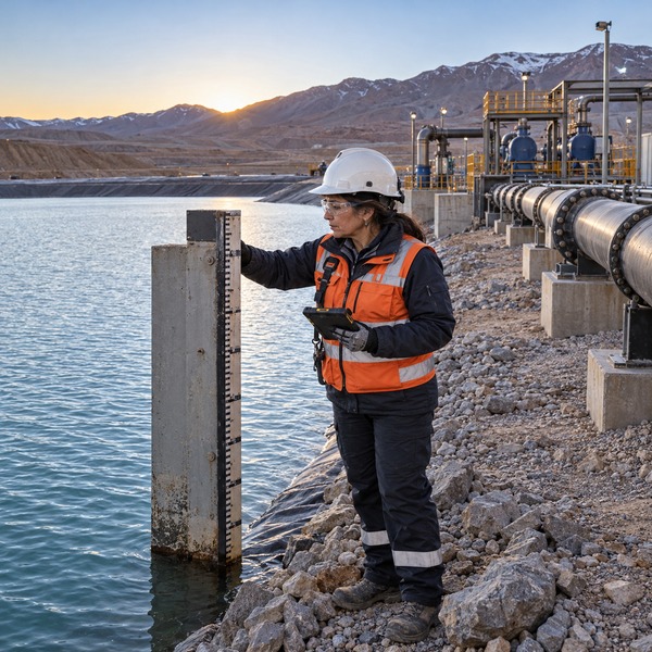 Water Operations Engineer Checking Reservoir Level and Pumping Capacity