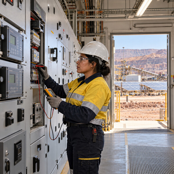 Power Specialist Checking the Mine’s Live Electrical Envelope
