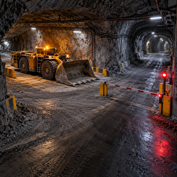 Loader Secured in a Designated Underground Safe Bay