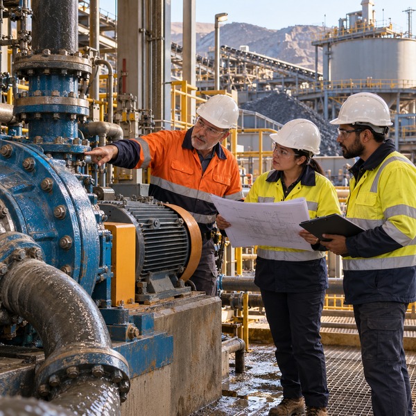 Concentrator Engineering Team Mapping Critical Functions at a Slurry Pump