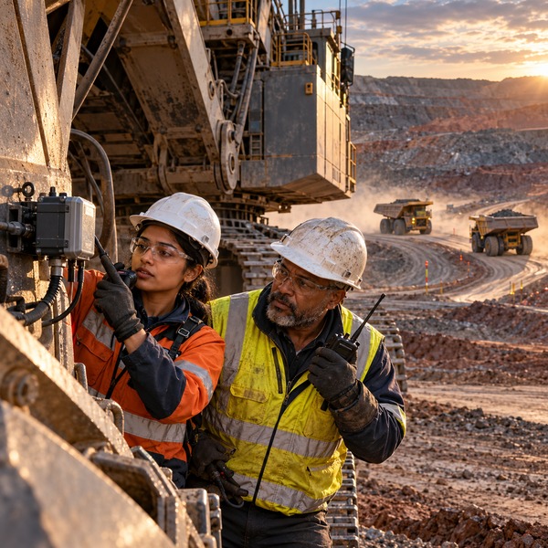 Field team linking shovel telemetry to haul-road operations