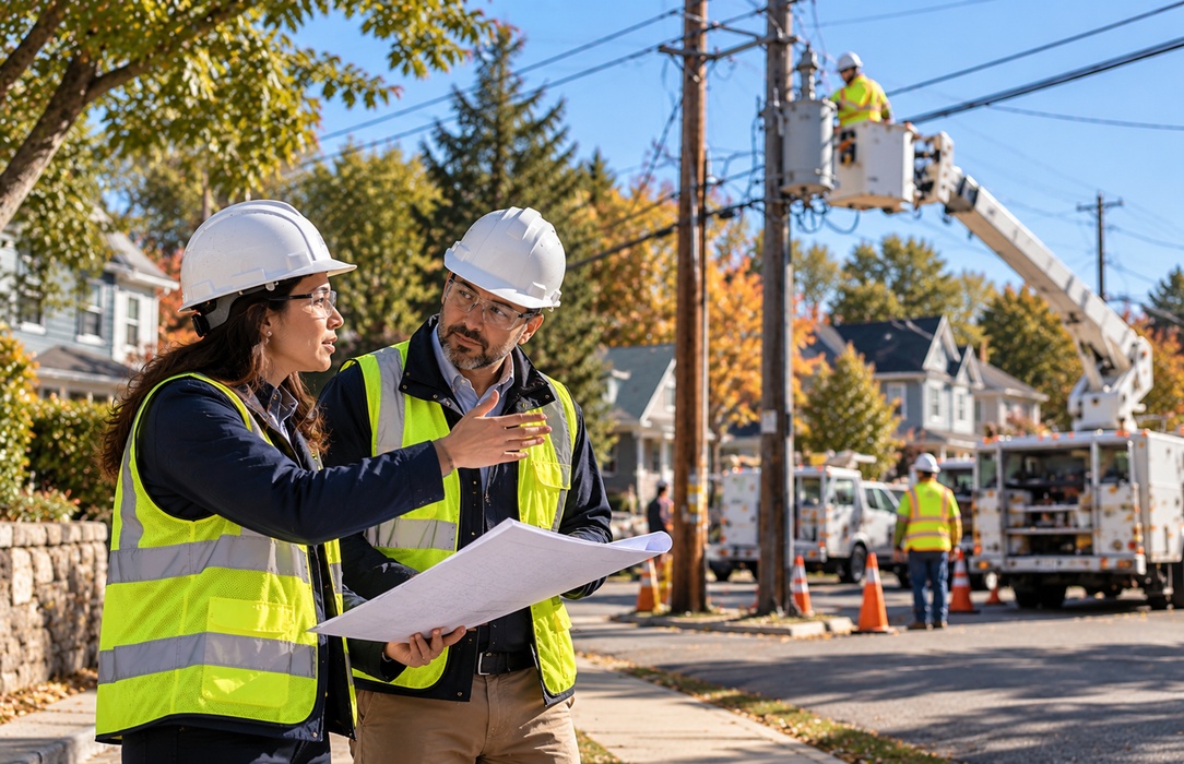 Expanded distribution infrastructure serving homes, businesses and public buildings, illustrating the connection between utility capital investment and customer affordability.