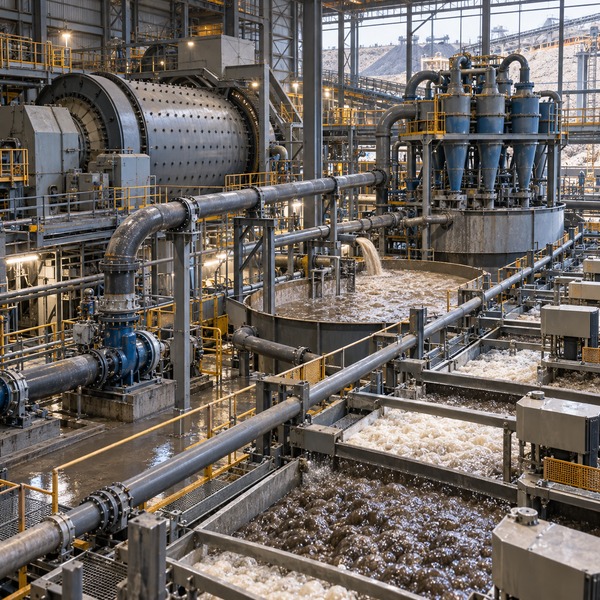 Ball Mill, Hydrocyclones and Flotation Cells Under Active Load