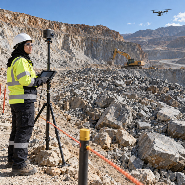 Surveying Fragmentation Across a Fresh Mine Muckpile