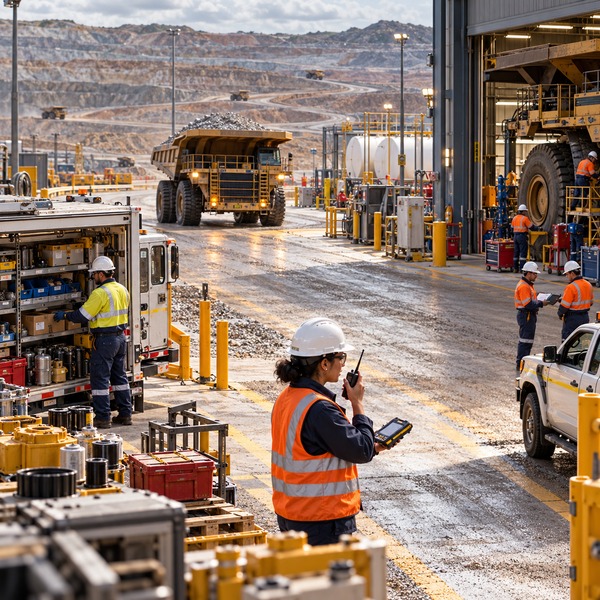 Coordinated Fleet, Parts and Maintenance Activity at a Mine Service Hub