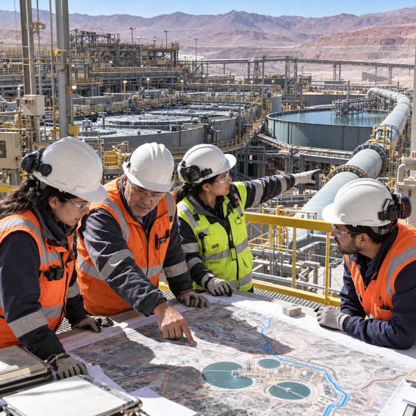 Mining Team Comparing Hydraulic and Production Responses at the Concentrator