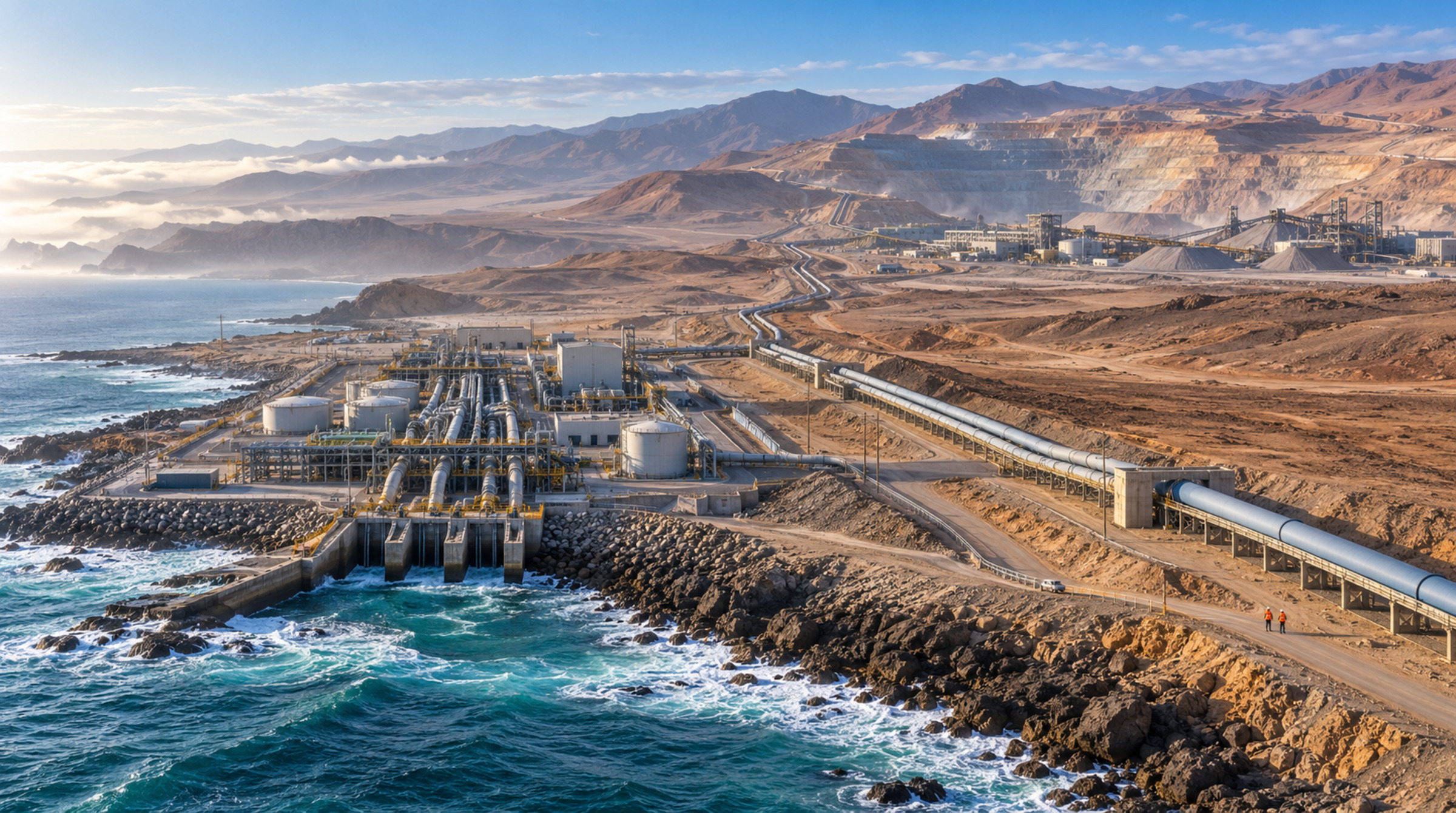 Seawater Infrastructure Connecting Chile’s Pacific Coast to Copper Production